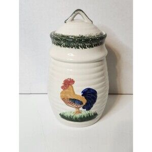 ALCO Industries Countryside Rooster Ceramic Cookie Jar farmhouse Open Box